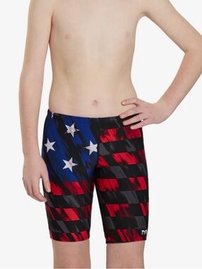 TYR Boys American Flag Boys' Durafast Elite Valor Jammer size 16/18